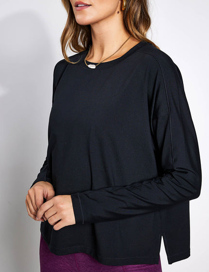 Girlfriend Collective ReSet Long Sleeve Tee - Blackimages4- The Sports Edit