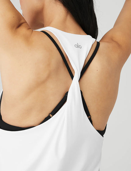 Alo Yoga Don't Get It Twisted Tank - Whiteimages6- The Sports Edit