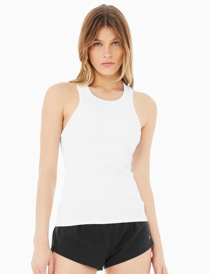 Alo Yoga Ribbed Aspire Full Length Tank - Whiteimages1- The Sports Edit