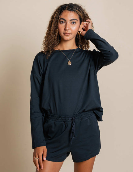 Girlfriend Collective ReSet Long Sleeve Tee - Blackimages6- The Sports Edit