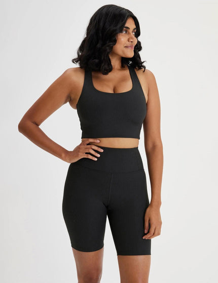 Girlfriend Collective RIB High Waisted Bike Short - Blackimages5- The Sports Edit