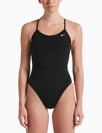 Nike Lace-Up Tie-Back 1-Piece Swimsuit - Blackimages1- The Sports Edit